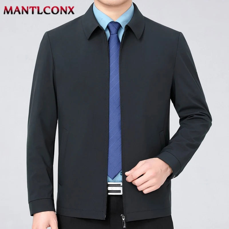 Solid Color Turn-down Collar Men's Jacket Loose Cardigan Spring Jacket for Men Business Work Male Clothing Casual Coats Male 3XL