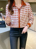 New Fashion Women Blouses Fashion elegant ladies printed shirts Long Sleeve Tops Blusas Mujer