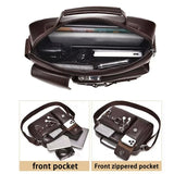 Men's Retro Messenger Bag with Waterproof Design, Large Capacity Laptop Briefcase for Office Work, Travel and School