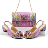 New Arrival African Shoes and Bags Sets Decorated with Rhinestone Women Shoe Size 43 Shoes for Women 2025 Designer Luxury