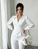 Fashion women Blouses and Shirts White Long Sleeve Blouse 2026 New Spring Autumn Basic Tops Chic Women's Shirt for Women office