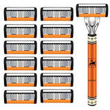6-Layers Safety Razor Set High Quality Men Shaving Razor Sharp Stainless Steel Changeable Shaver Head Blades