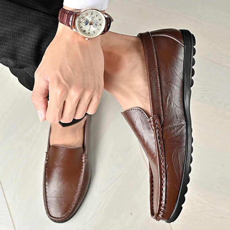 Hot-selling Men's Casual Shoes PU Leather Male Loafers New Arrival Moccasins Light Comfortable Man Driving Wedding Flats Slip-On