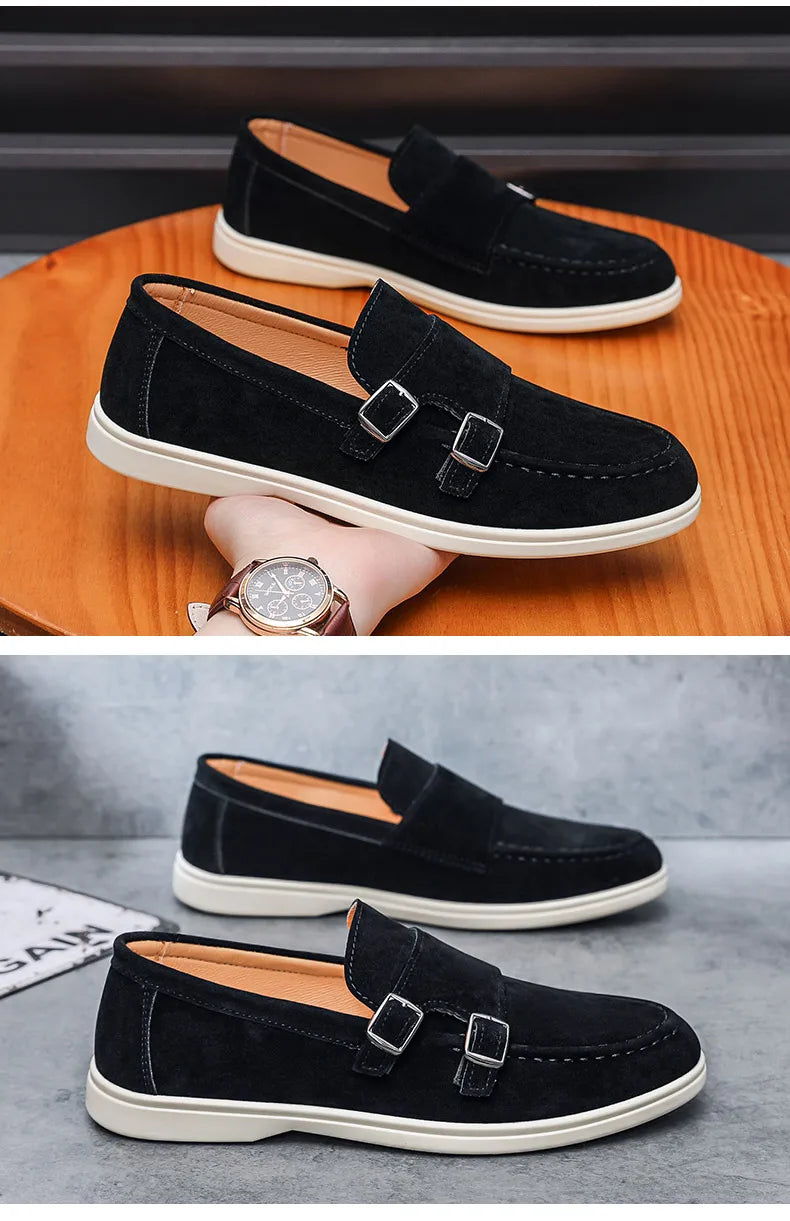 Fashion Men's Casual Shoes Suede Leather Men Classic British Style Tassels Loafers Moccasins Mens Outdoor Driving Flats