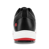 FitVille Men's Wide Toe Box Spiked Golf Shoes, Water‑Resistant Stable Anti‑Slip Outsole, Built‑In Arch Support Lightweight Comfort Golfing Sneakers