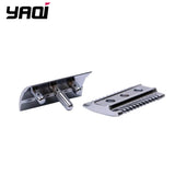 "The FLIPSIDE by YAQI" A Dual Comb Dual Aggression Level Mens Razor Head In Chrome