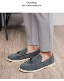 Fashion Men's Casual Shoes Suede Leather Men Classic British Style Tassels Loafers Moccasins Mens Outdoor Driving Flats