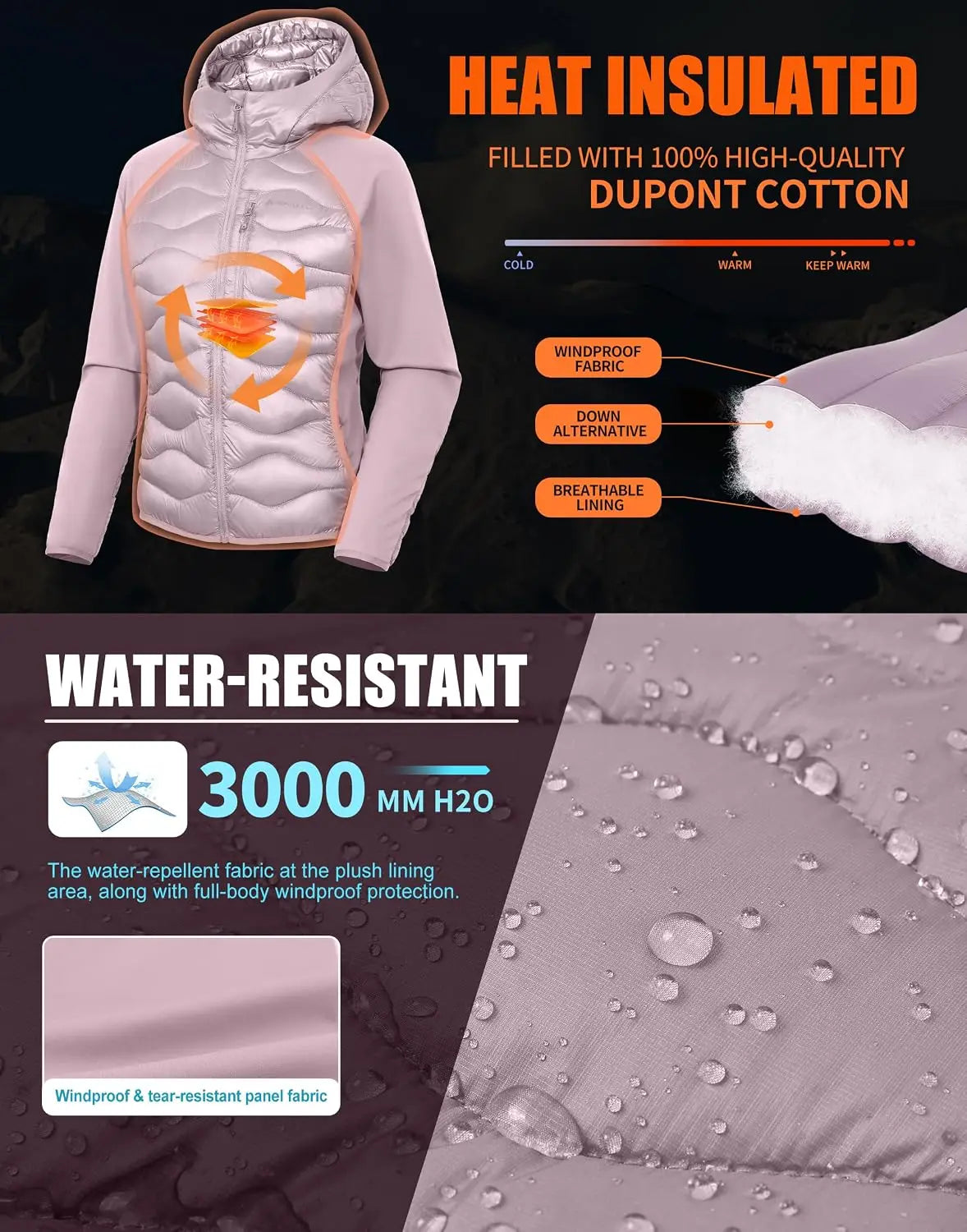Pioneer Camp Womens Lightweight Insulated Running Jacket Puffer Packable Water Resistant with Zipper Pocket for Hiking Travel
