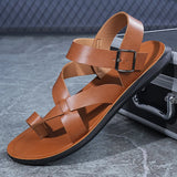 Summer Men Rome Genuine Leather Roman Sandals Gladiator 2024 Sandalias Romanas Hombre Flat Sandles Dropshipping