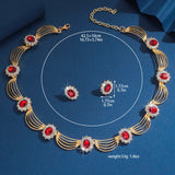 Luxury and High-End Retro Gemstone Necklace Earrings, Bride's Wedding Banquet Jewelry Set, Date, Birthday, Dinner Party