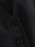 HH Elegant Womens Minimalist Solid Color Suit Vest Fitted Waist V Neck Office Workwear Business Waistcoat Casual Streetwear Tops