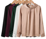 Women blusas long sleeved Slim plus size silk satin shirts office ladies work female Chiffon blouse Elegant blusa feminina