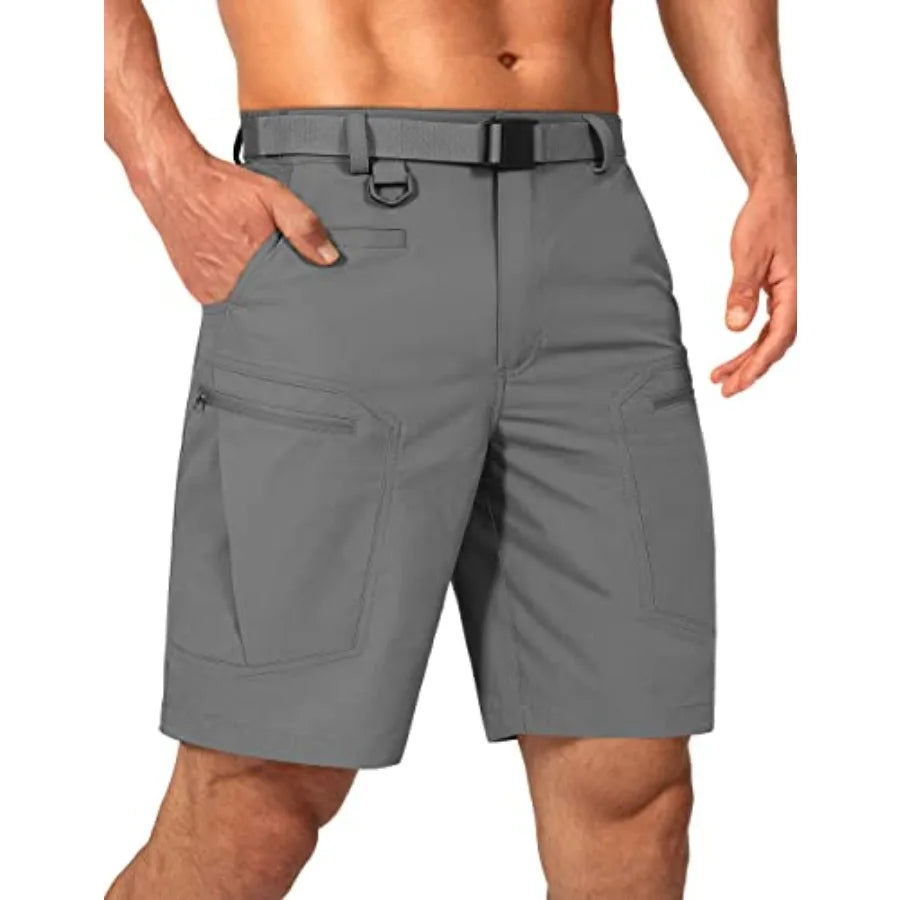 Mens Cargo Hiking Shorts Water Resistant Quick Dry Lightweight Breathable Tactical Shorts with Nylon Belt