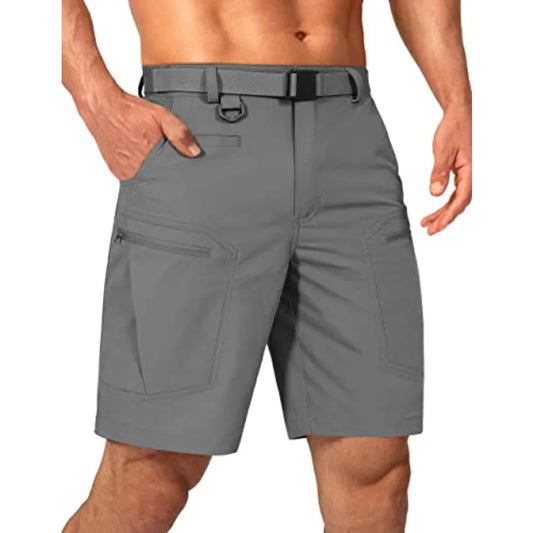 Mens Cargo Hiking Shorts Water Resistant Quick Dry Lightweight Breathable Tactical Shorts with Nylon Belt