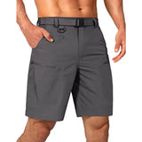 Mens Cargo Hiking Shorts Water Resistant Quick Dry Lightweight Breathable Tactical Shorts with Nylon Belt