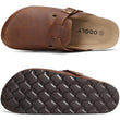 Asgard Unisex Vegan Leather Clogs Fashion Non-slip Cork Footbed Mules Slippers With Arch Support Lady Cozy Casual Potato Shoes