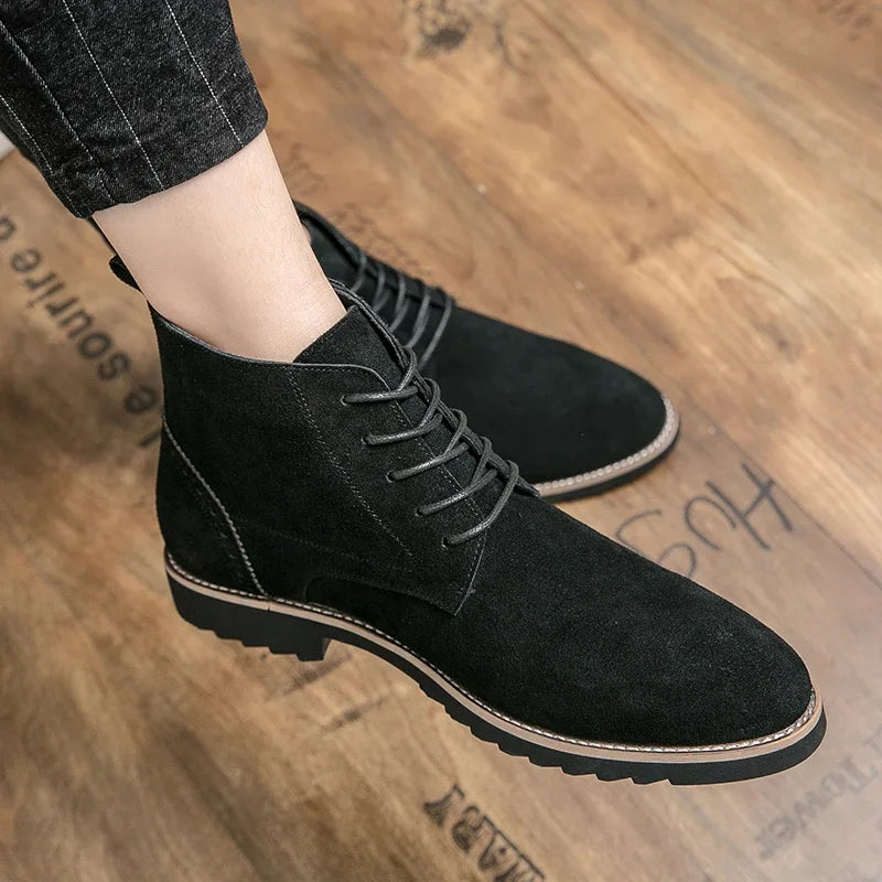 Pointed Toe Chelsea Boots Leather Men Winter Boots Winter Shoes for Men 2025 Male Boots Mens Ankle Shoes Zapatillas Male Hombre
