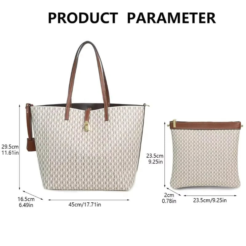CH Elegant Light Luxury Practical With Bags Pure Color Simple Large Capacity Casual Resistant Brand Women's Bag Shoulder Bag