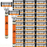 6-Layers Safety Razor Set High Quality Men Shaving Razor Sharp Stainless Steel Changeable Shaver Head Blades