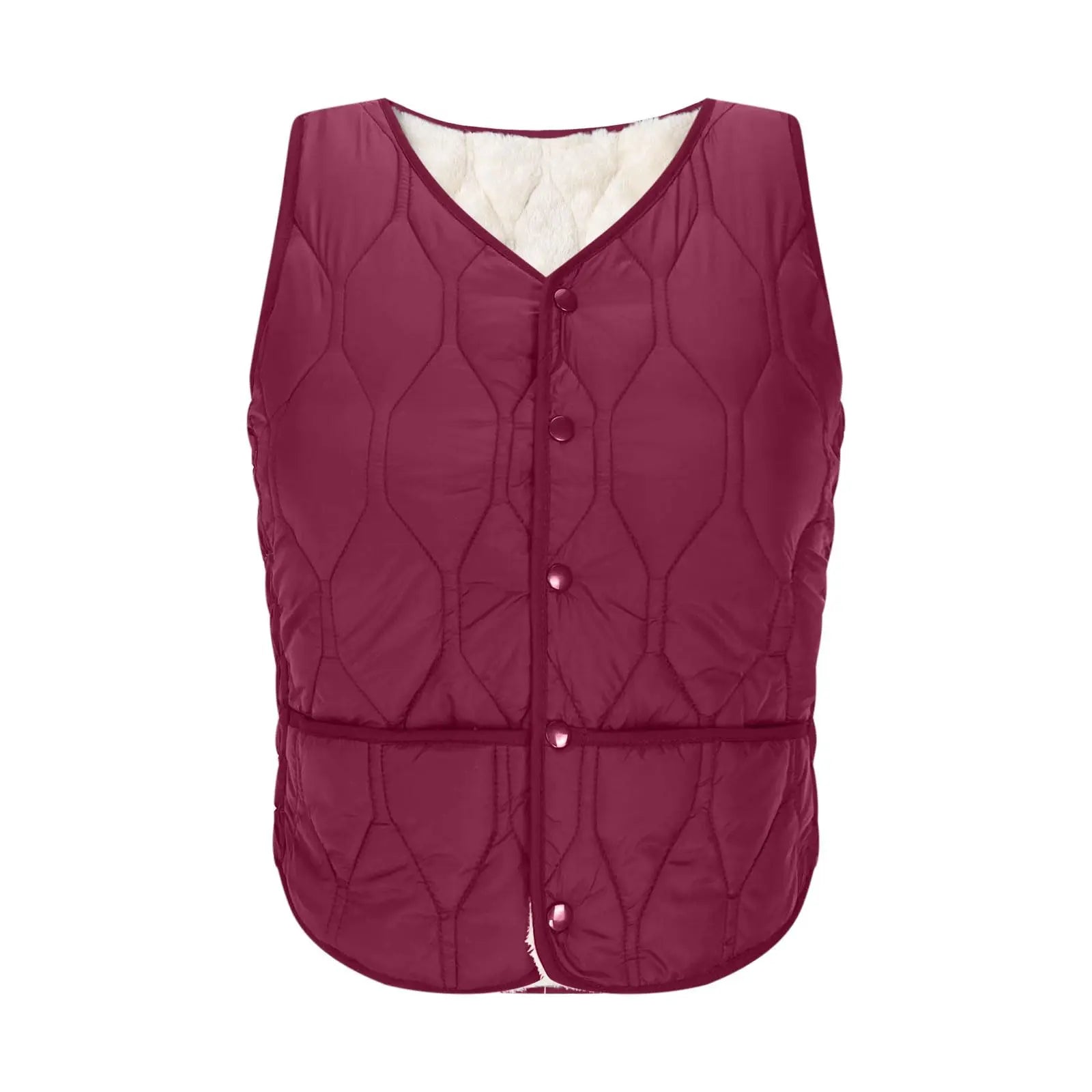 Women's Warm Vest Lightweight Slim Short Single-Breasted Cold-Proof Vests Winter Outdoor Sports Hiking Vests with Pockets