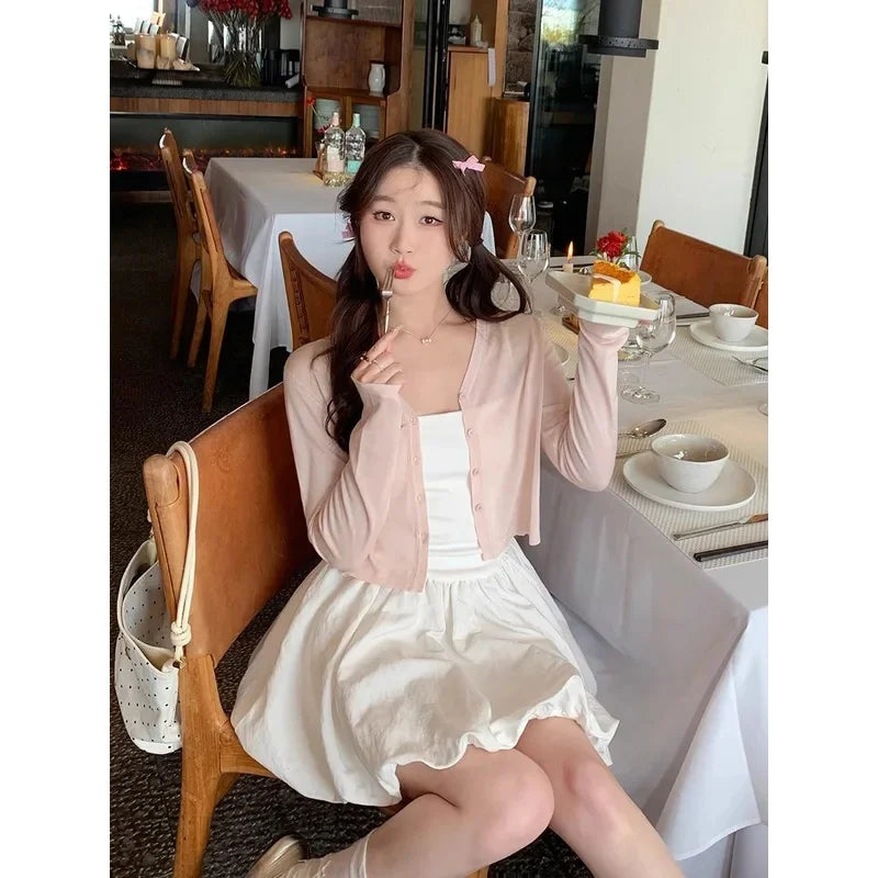 Sweaters Knitted Sweater Women Cardigans New Long Sleeve Sueters De Mujer V-Neck Black Knit Sweater Cardigan Women Tops Q3467