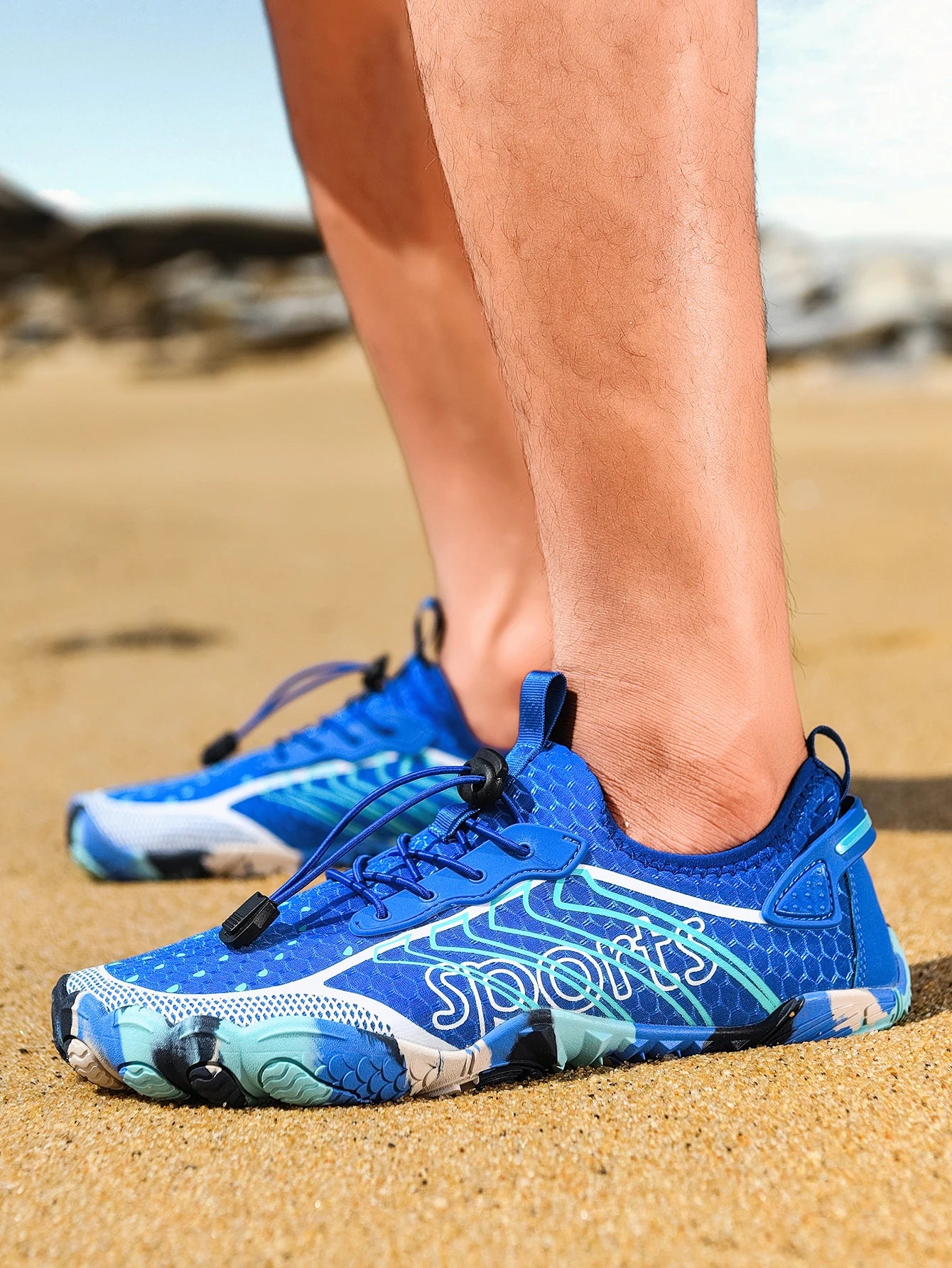 Men Quick Dry Barefoot Water Shoes Breathable Aqua Beach Sneakers, Non Slip Swim Surfing Diving Footwear Outdoor River Hiking Walking Wetsuit Shoes