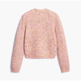 Chic Speckled Knit Cardigan Round Neck Shoulder Pads Long Sleeve Single Breasted Patch Pockets Daily Women Top 2026 Autumn Tops