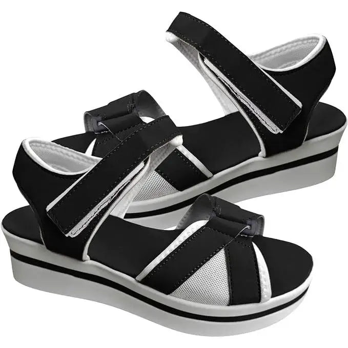 Women's Platform Wedge Sandals with Open Toe and Ankle Strap, Casual Summer Footwear