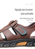 Men's New Beach Shoes Cowhide Slippers Outdoor  Non-slip Thick-soled Leather Sandals for Me