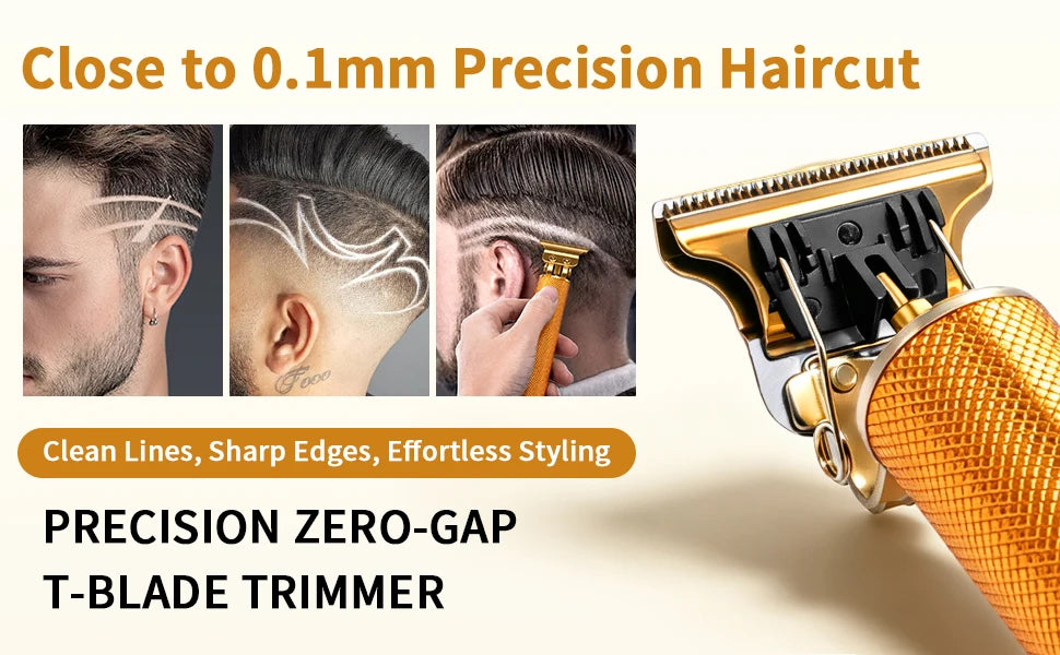 Grooming Kit for Men, Electric Hair Clipper, T-Blade Trimmer, Foil Shaver and Nose Trimmer, Rechargeable Cordless