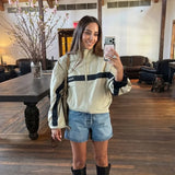 Women's Jackets Beige Black Zip Collar Crop Jacket Lapel Loose Streetwear Spring Autumn Chic Sports Outfits Short Coats 2026 New