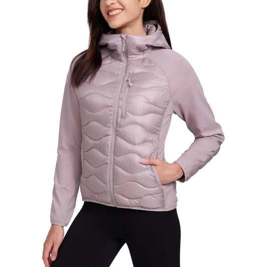 Pioneer Camp Womens Lightweight Insulated Running Jacket Puffer Packable Water Resistant with Zipper Pocket for Hiking Travel