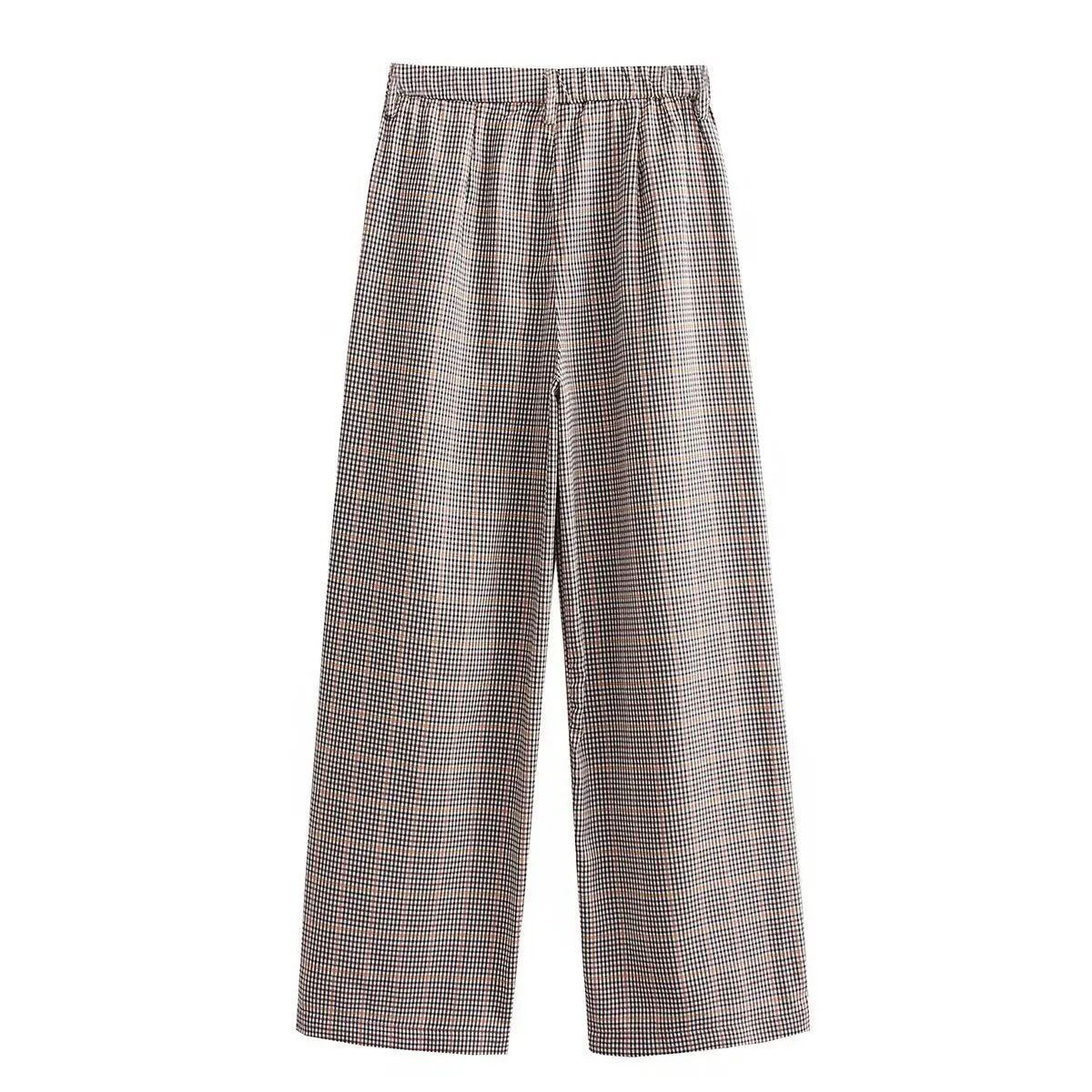 SLTNX 2026 Retro Chic Plaid Pants Women's Loose Pants Fashion Street Casual Pants Office Wear