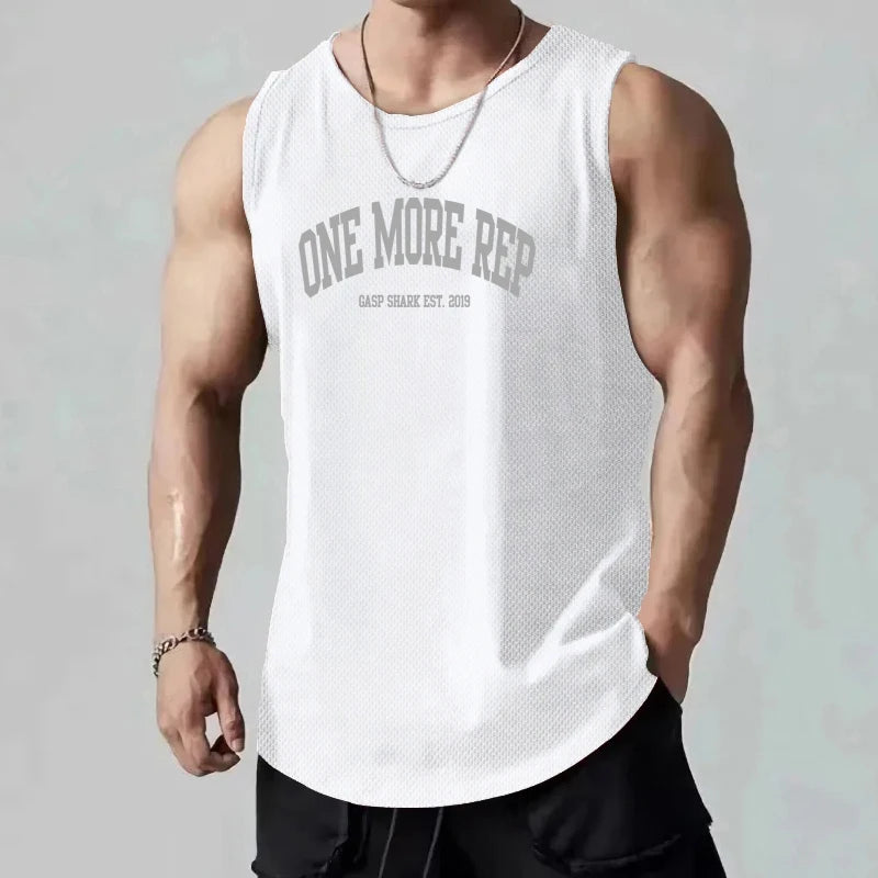ONE MORE REP Men's Muscle Vests Summer Mesh Breathable Gym Clothing Fitness Sleeveless T Shirt Quick Dry Sports Tank Tops