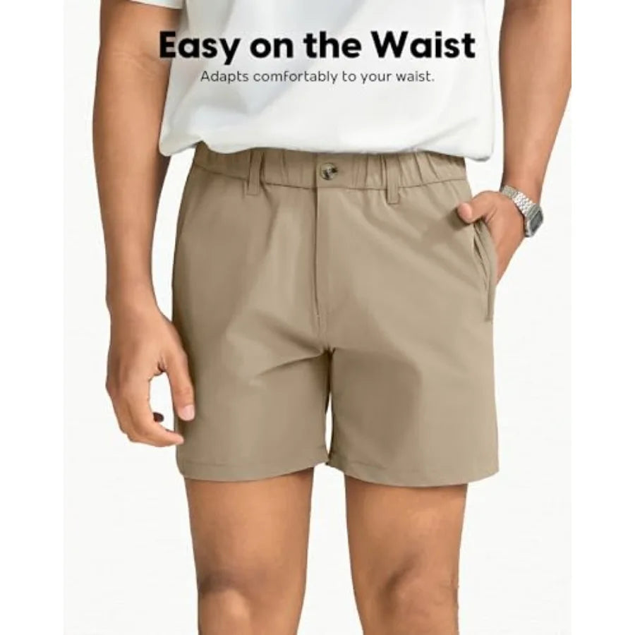 Men's Casual Shorts, 5"/7"/9" Stretch Summer Shorts, Durable Quick Dry Shorts with Elastic Waist