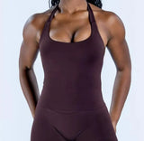DL 0GO Longline Strappy Top Gym Sports Top Women Seamless Yoga Tank Sportswear Gym Clothing Running Workout Halter