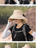 Designer Lightweight Ponytail Hole Visor Hats Summer Bucket Hats for Women Big Brim Outdoor Eye Protection Sunscreen Cap Sun Hat