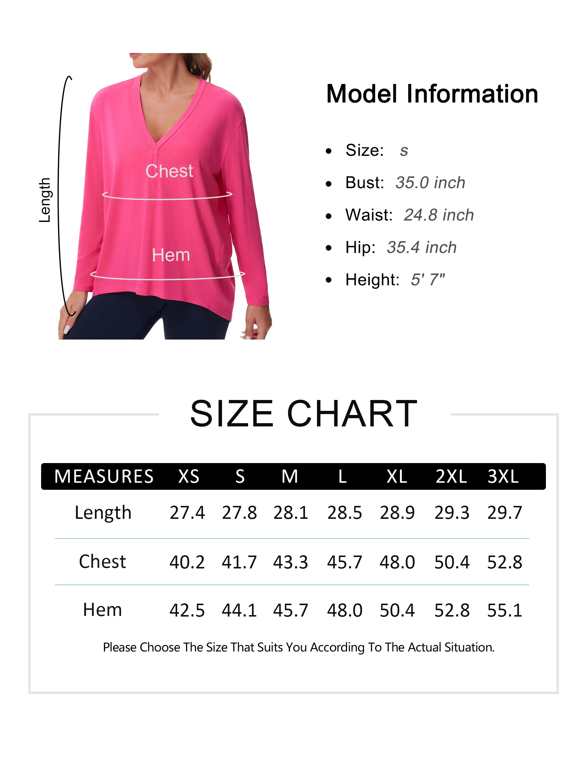 THE GYM PEOPLE Women's Long Sleeve Workout Shirts Loose Fit V-Neck Running T-Shirts Tops
