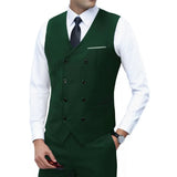 New Brand Dress Vests for Men Casual Slim Fit Mens Suit Vest Double Breasted Waistcoat Gilet Homme Formal Business Jacket