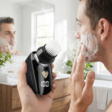 5D Floating Head Shaver for Bald Men, 5 in 1 Multifunctional Electric Shaver IPX7 Washable USB Recharge Beard Nose Trimmer Grooming Set with LED Digital Display