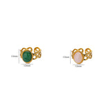 Luxury Jewelry Set Opal Stone Rings for Women Gold Color Stainless Steel Ring Minimalist Aesthetic Jewelry 2026 Freeshipping