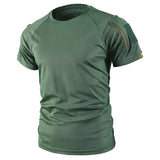 Tactical Short Sleeve T-Shirt Army Military Men's Athletic Tops Workout Gym Training T Shirt Quick Dry Outdoor Hiking Shirt