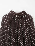 Women's Dots Printed Blouse Shirt Spring Autumn Fashion Long Sleeve Bow Lace-Up Blouse Shirt Lady Elegant High Street Blouses