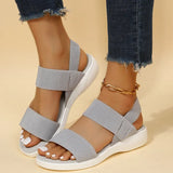 Women's Knit Elastic Cloth Wedge Sandals Slip On Lightweight Walking Sandals Women Plus Size Comfortable Summer Shoes Woman 2024