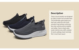 Desai Men's Wide Width Knit Slip-on Sneakers Max Cushion Walking Shoes Lightweight Breathable