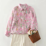 THHONE New Fashion Autumn Blouse Woman Cotton Loose Print Blusa Mujer Camisas Long Sleeve Casual Korean Elegant Women's Clothing