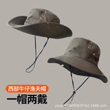 Women's Hiking Bucket Hat, Outdoor Wide brim Fishing Hat, Trekking Sun Hat, Western Big Head Circumference Cowboy Hat for Men