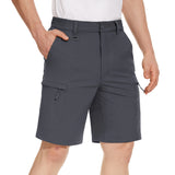 Men's Quick Dry Cargo Shorts Summer Waterproof Hiking Shorts Outdoor Multi-pockets Camping Training Work Shorts Man