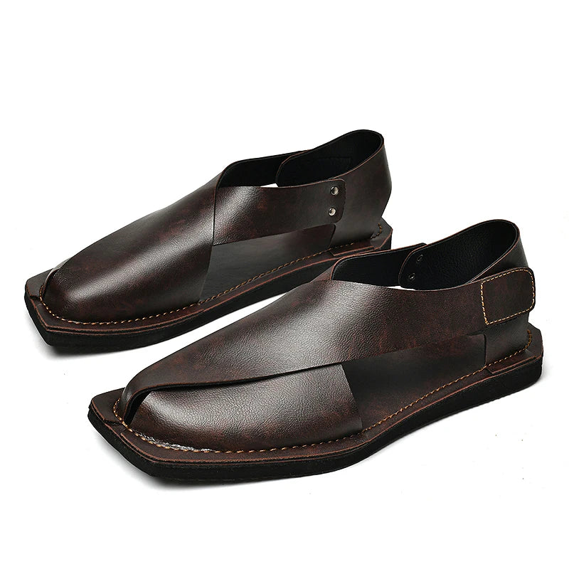 Hot-selling Summer Sandals Outdoor Leather Mens Beach Shoes Breathable Casual Man Wading Shoes Non-slip Sandalias Male Slippers