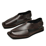 Hot-selling Summer Sandals Outdoor Leather Mens Beach Shoes Breathable Casual Man Wading Shoes Non-slip Sandalias Male Slippers